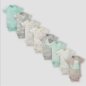 Gerber Baby Elephants Short Sleeve Onesies Pack of 8